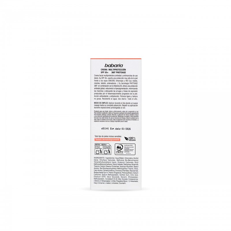 ECRAN SOLAIRE PEAU NATURE SPF50+ BABARIA + éventail gratuit