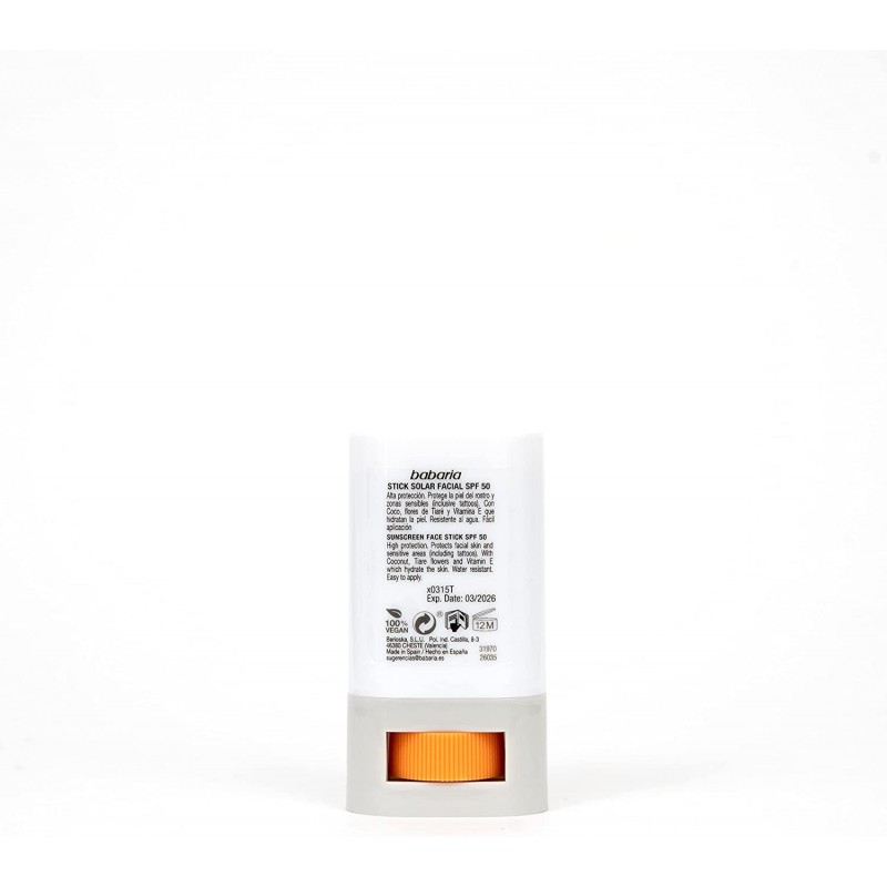STICK SOLAIRE POUR VISAGE SPF50 BABARIA 20g