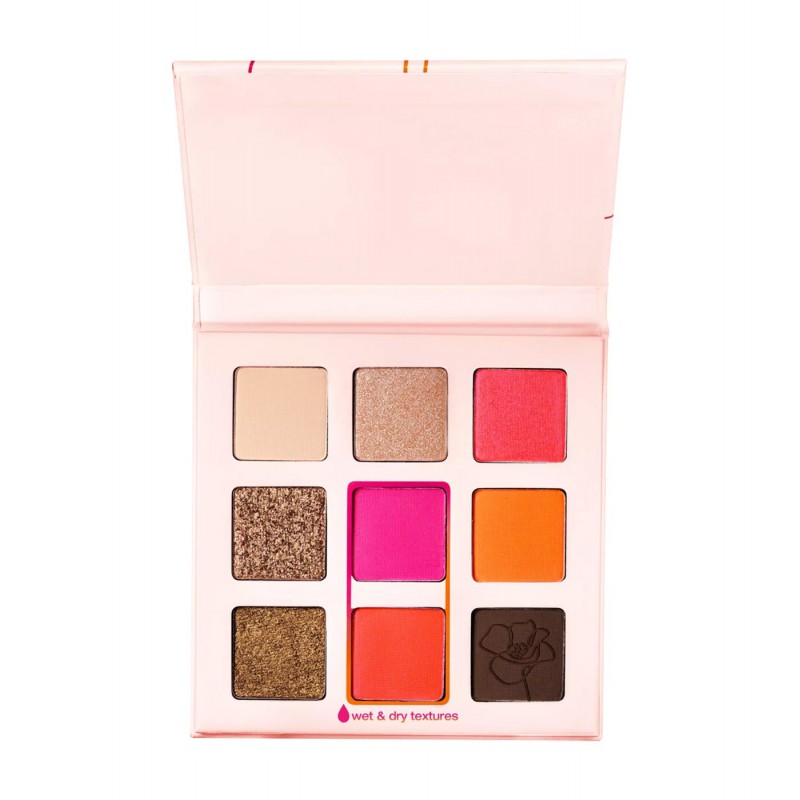 Boîtier Métallique Jaune Miss Fiorucci Avec 5 Fards à Paupières - Palette De Maquillage Poudre Compacte