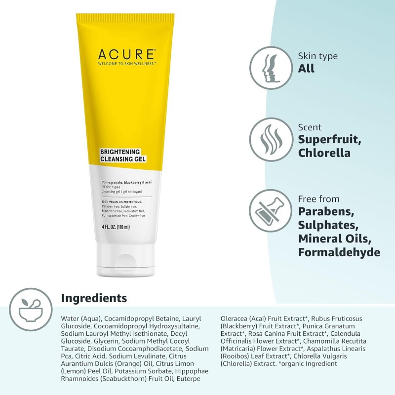BRIGHTENING CLEANSING GEL 118ML ACURE