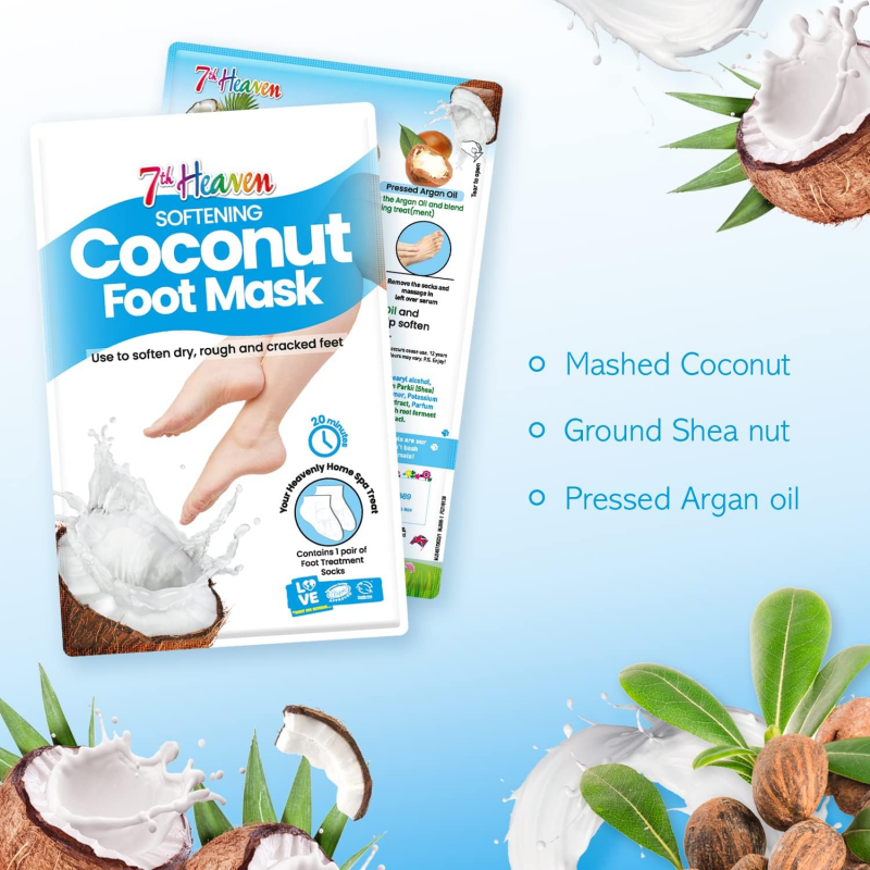 MASQUE POUR LES PIEDS A LA NOIX DE COCO SOCKS 7TH HEAVEN