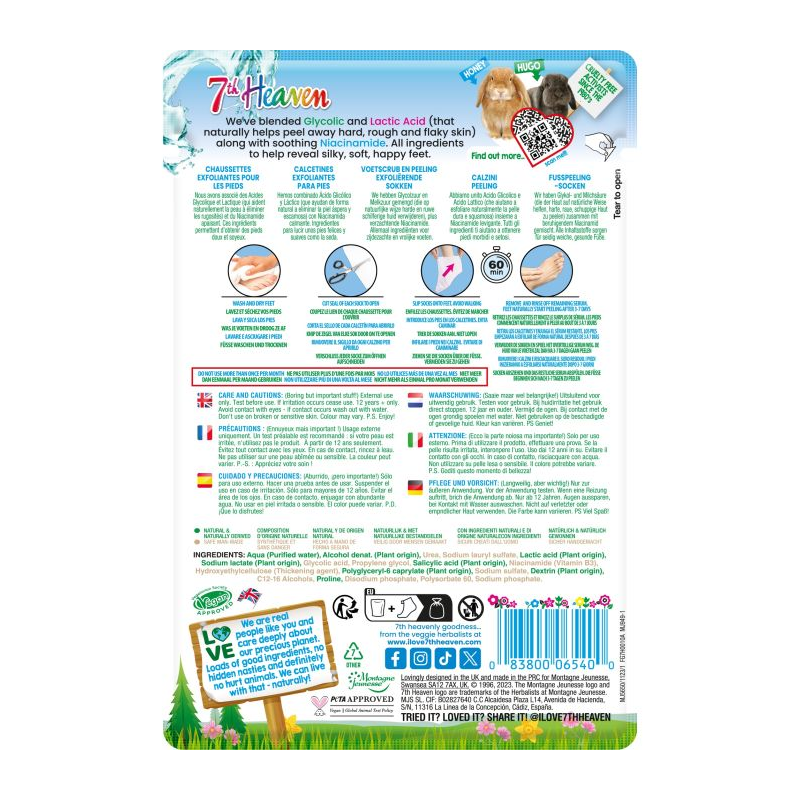 MASQUE POUR LES PIEDS FOOT PEEL SOCKS 7th HEAVEN