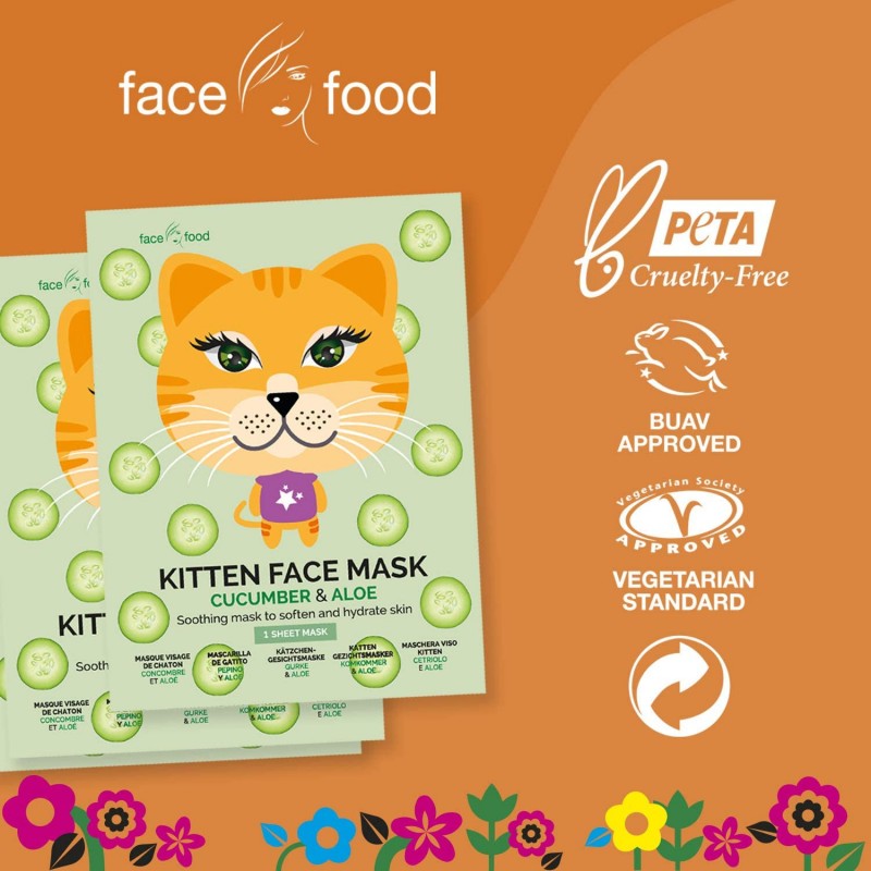 Masque visage 7th heaven tissu KITTEN CONCOMBRE & ALOE VERA
