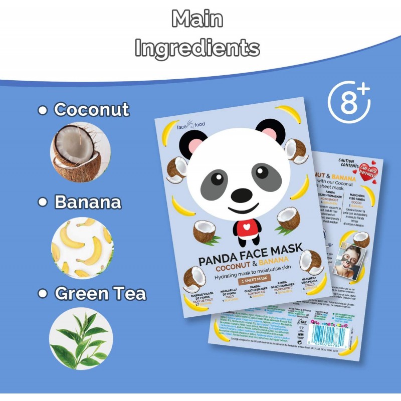 Masque visage tissu 7th heaven PANDA NOIX DE COCO & BANANA