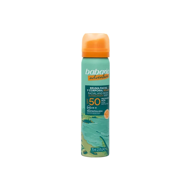 Brume solaire visage et corps SPF 50 Adventure BABARIA + accessoire téléphone gratuit