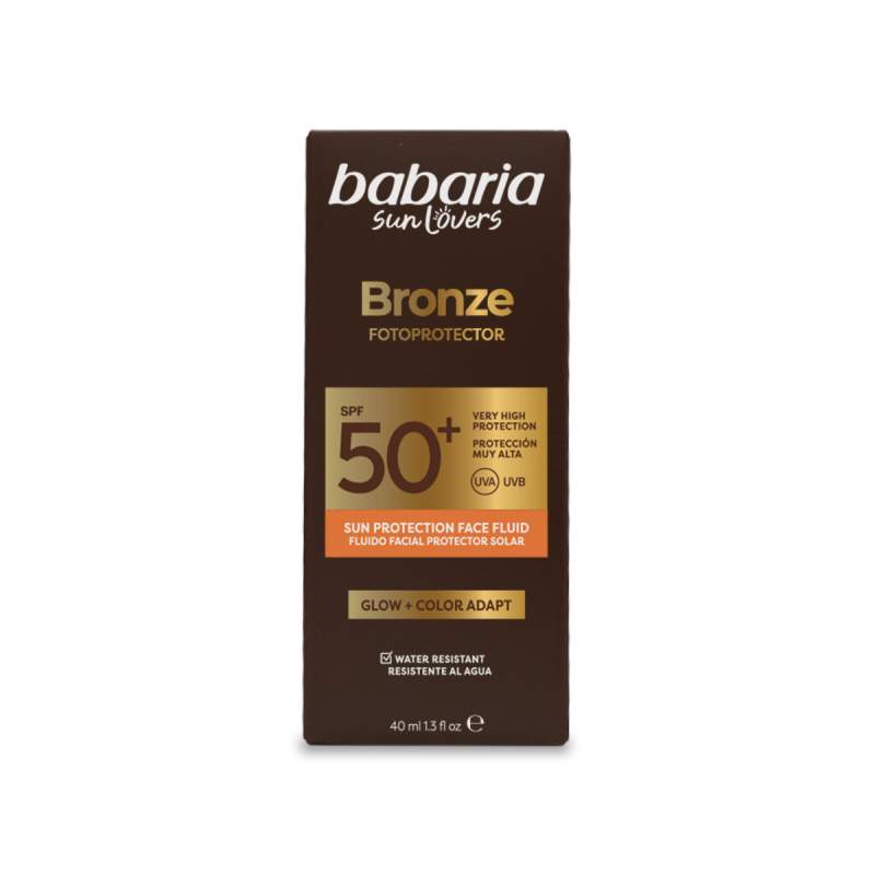 Fluide Solaire Visage Bronze SPF50+ BABARIA + éventail gratuit