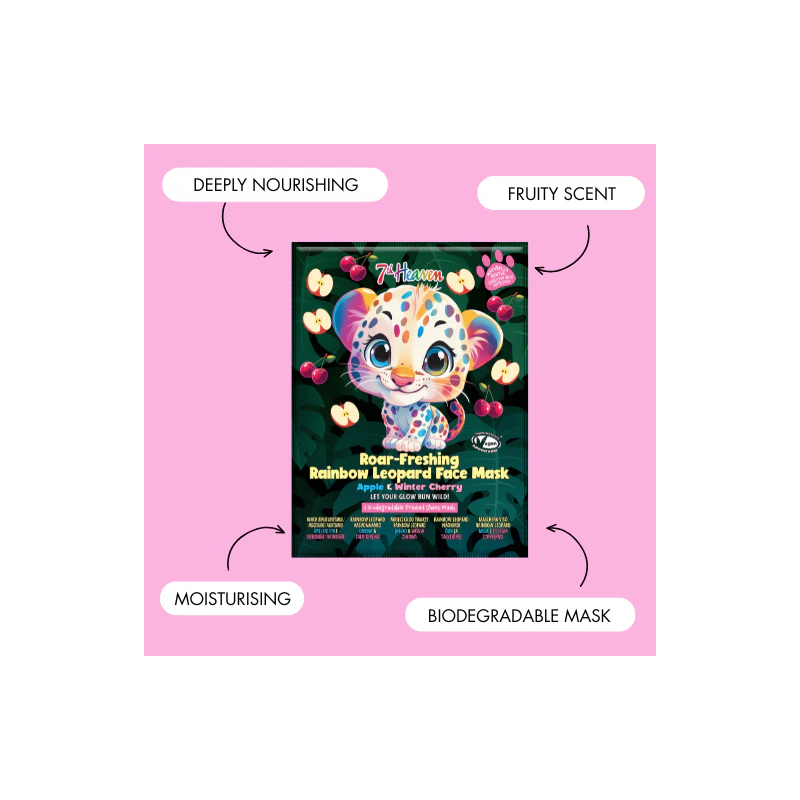 7th Heaven Rainbow Leopard Face Sheet Mask