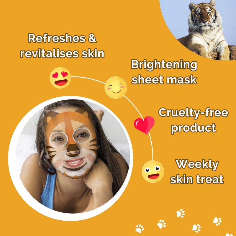 Masque visage tissu TIGRE POMME & FRAISE
