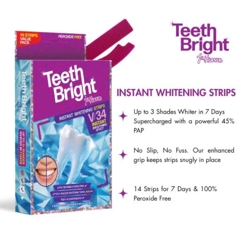 7TH HEAVEN TEETH WHITENING STRIPS 7 SACHETS