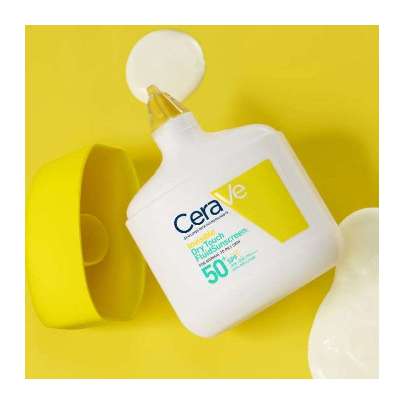 CERAVE ECRAN SOLAIRE SPF 50+ FLUIDE INVISIBLE TOUCHER SEC 50 ML