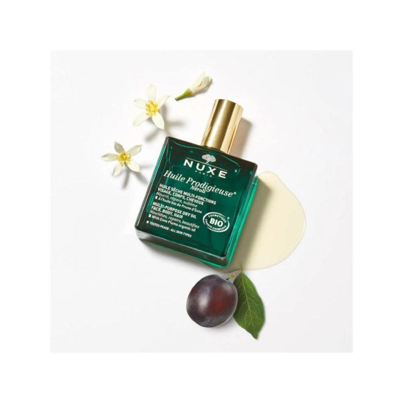 NUXE BIO Huile Prodigieuse Néroli 100ml - Multi Fonctions Visage, Corps, Cheveux