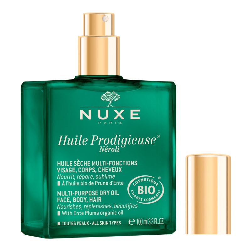 NUXE BIO Huile Prodigieuse Néroli 100ml - Multi Fonctions Visage, Corps, Cheveux