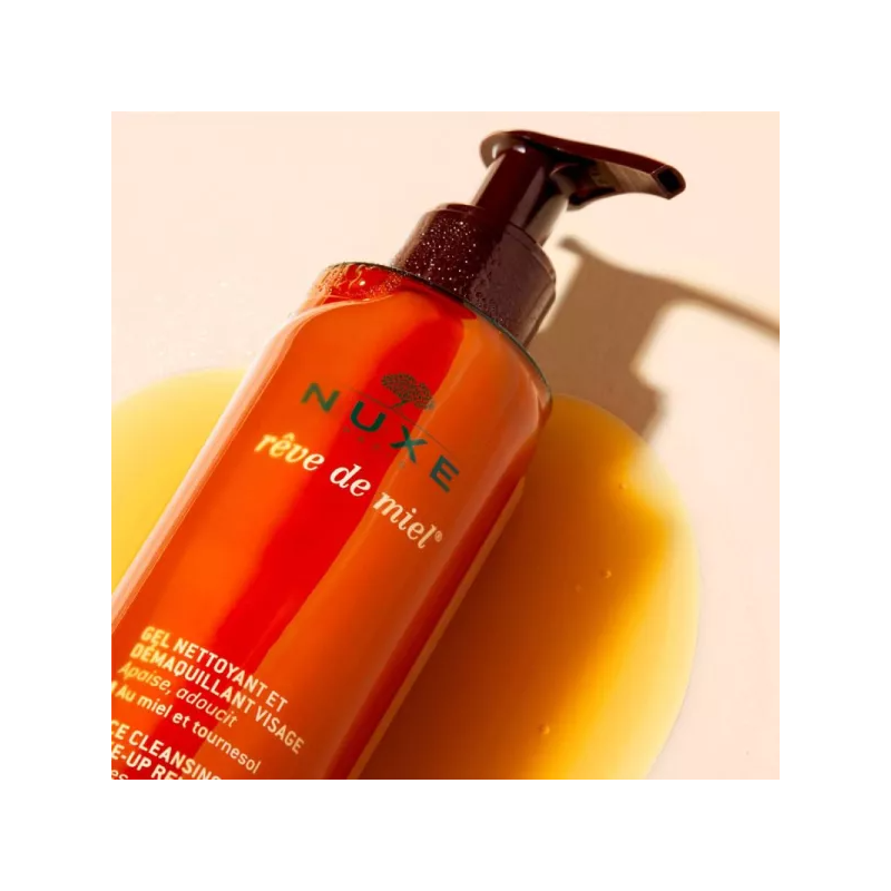 NUXE REVE DE MIEL Gel Nettoyant et Démaquillant Visage - flacon-pompe 200 ml