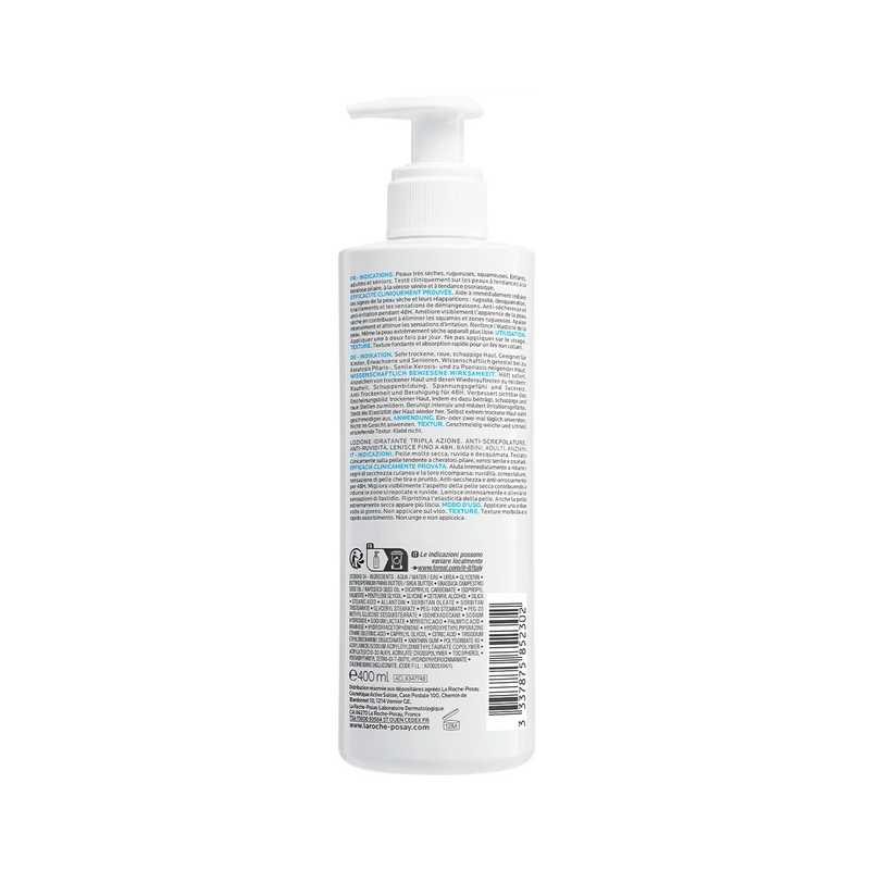 La Roche Posay LIPIKAR Lait Relipidant Corps Anti Dessèchement 48H 400ml