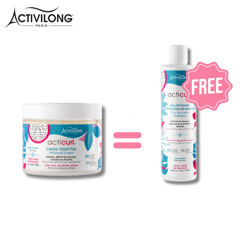 PACK ACTICURL CRÈME FOUETTÉE ACTICURL + SHAMPOOING GRATUIT ACTIVILONG