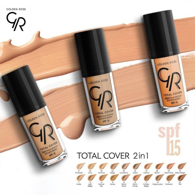 Fond de teint et Correcteur Total Cover 2in1 Golden Rose