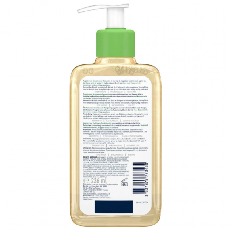 Huile Nettoyante Moussante Hydratante CeraVe 236 ML