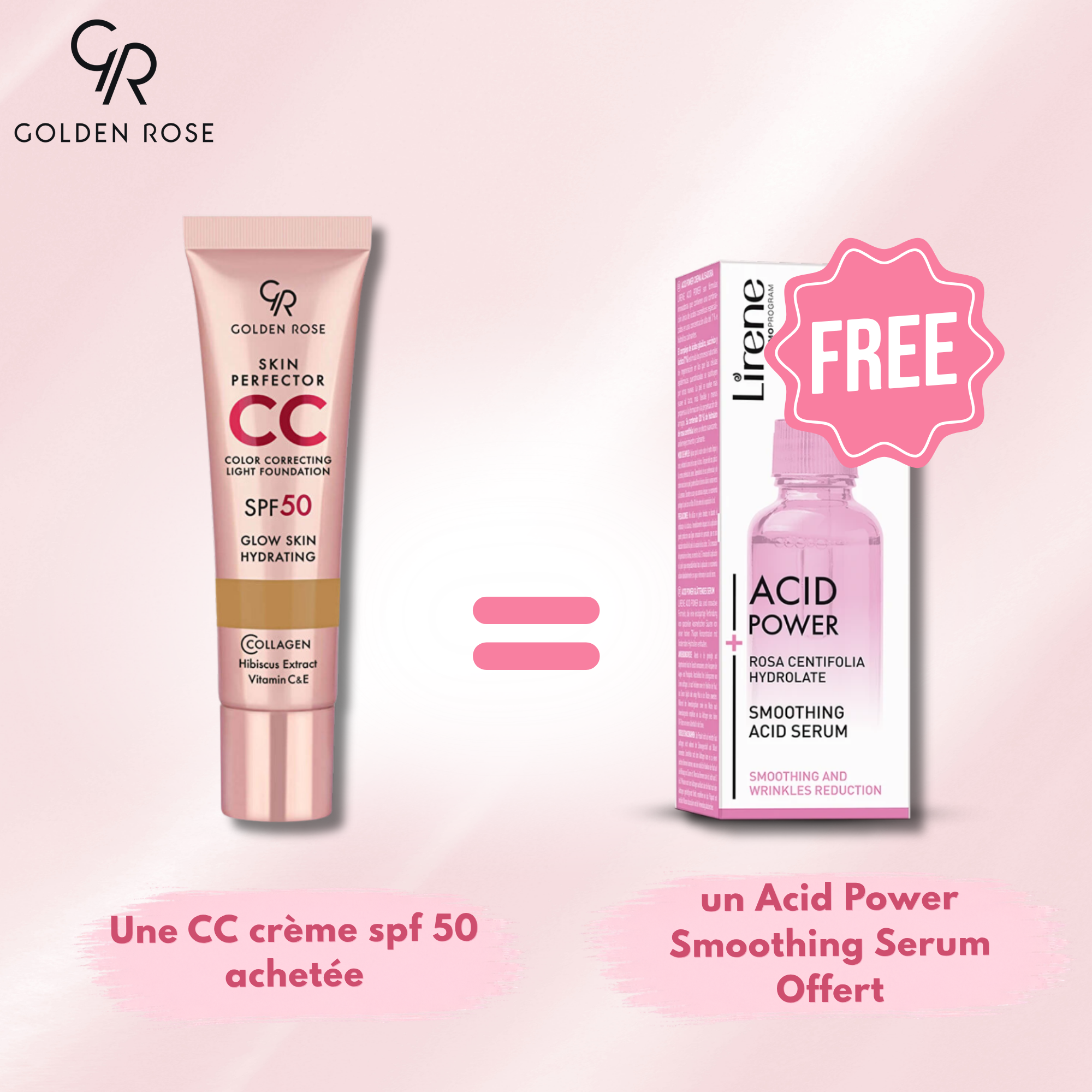 UNE CC CRÈME SPF 50 ACHETÉE = UN SÉRUM ACID POWER SMOOTHING OFFERT